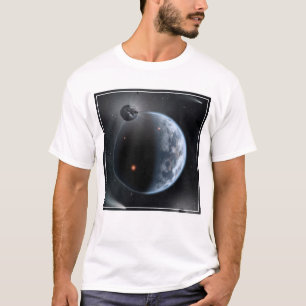 Aardachtige planeet met oceanen die zijn oppervlak t-shirt