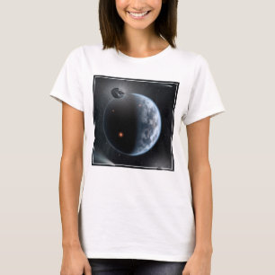 Aardachtige planeet met oceanen die zijn oppervlak t-shirt