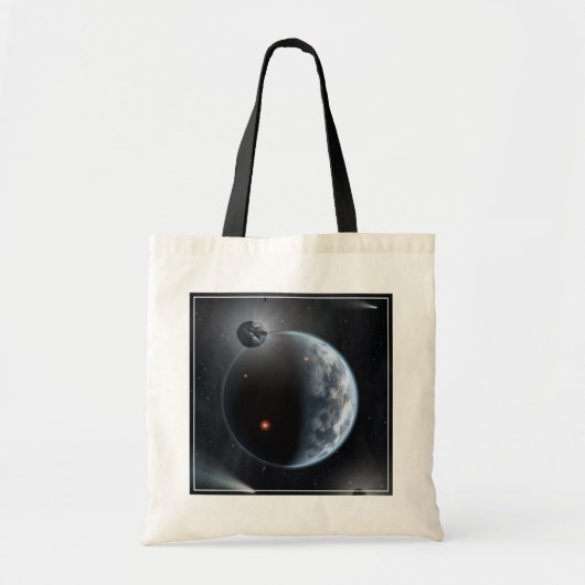 Aardachtige planeet met oceanen die zijn oppervlak tote bag (Voorkant)