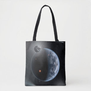 Aardachtige planeet met oceanen die zijn oppervlak tote bag