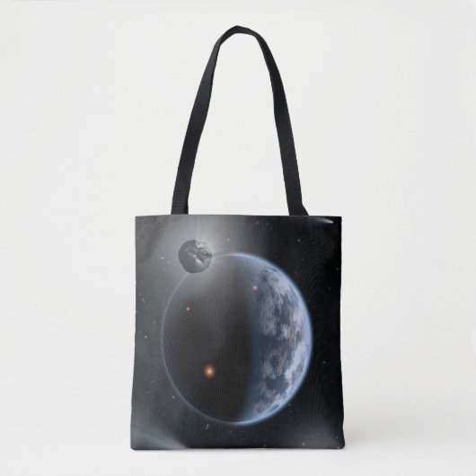 Aardachtige planeet met oceanen die zijn oppervlak tote bag (Voorkant)