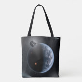 Aardachtige planeet met oceanen die zijn oppervlak tote bag (Achterkant)