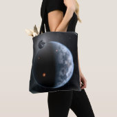 Aardachtige planeet met oceanen die zijn oppervlak tote bag (Dichtbij)