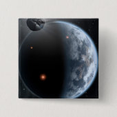 Aardachtige planeet met oceanen die zijn oppervlak vierkante button 5,1 cm (Voorkant)