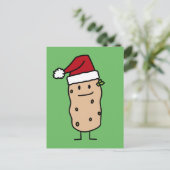 Aardappel Aardappelen dragen Kerstmis Santa Hat Ha Feestdagenkaart (Staand voorkant)
