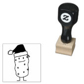 Aardappel Aardappelen dragen Kerstmis Santa Hat Ha Rubberstempel (Gestempeld)