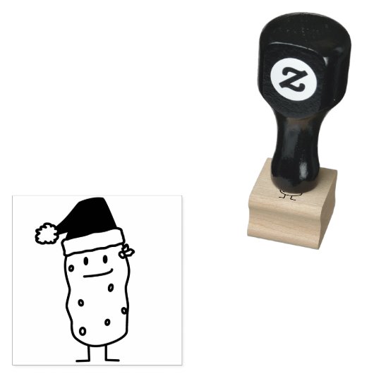 Aardappel Aardappelen dragen Kerstmis Santa Hat Ha Rubberstempel (Gestempeld)