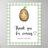 Aardappel baby shower - Bedankt voor je komst Poster (Voorkant)