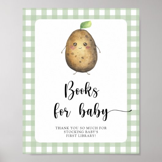 Aardappel baby shower - boeken voor baby poster (Voorkant)