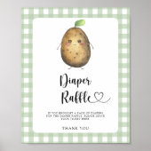 Aardappel baby shower - luierverloting poster (Voorkant)