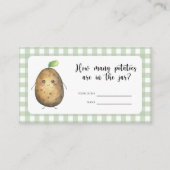 Aardappel baby shower - raad eens hoeveel aardappe informatiekaartje (Voorkant)