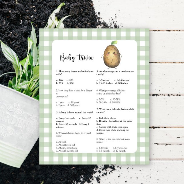 Aardappel - Baby Trivia | Baby shower spel (Creator heeft geüpload)