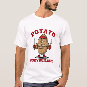 Aardappel bodybuilder t-shirt