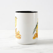 Aardappel Chip Vogel Amerikaanse goudvink illustra Tweekleurige Koffiemok (Center)