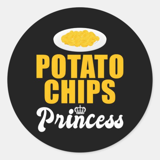Aardappel Chips Prinses Ronde Sticker (Voorkant)