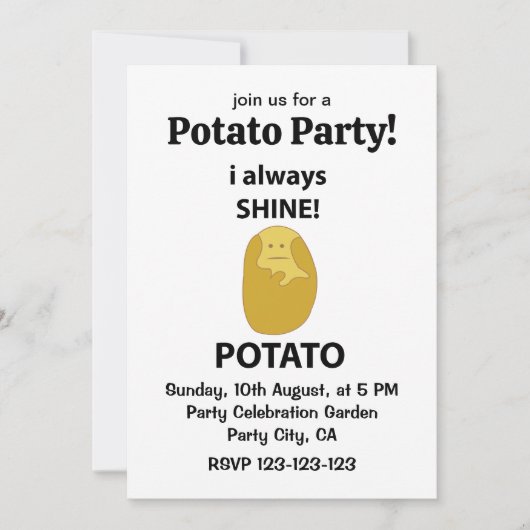 Aardappel Ik Schijn Altijd Grappige Aardappel Kaart (Voorkant)