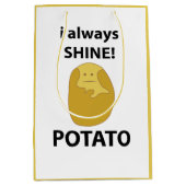 Aardappel Ik Schijn Altijd Grappige Aardappel Medium Cadeauzakje (Voorkant)