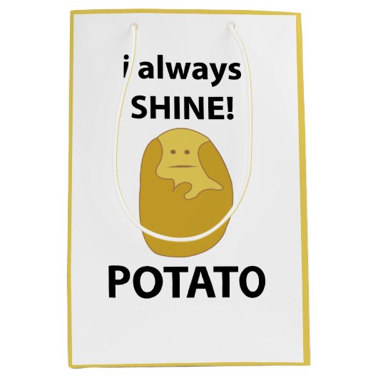 Aardappel Ik Schijn Altijd Grappige Aardappel Medium Cadeauzakje (Voorkant)