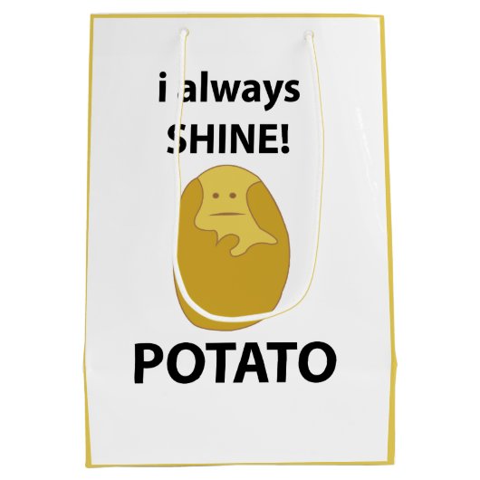 Aardappel Ik Schijn Altijd Grappige Aardappel Medium Cadeauzakje (Achterkant)