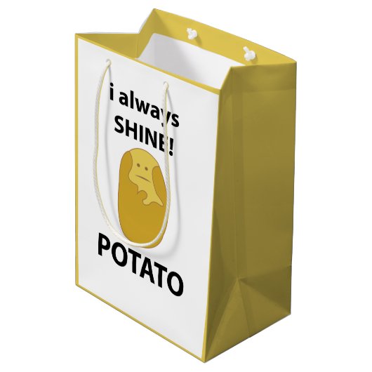 Aardappel Ik Schijn Altijd Grappige Aardappel Medium Cadeauzakje (Achterkant Gekanteld)