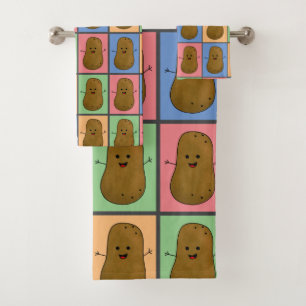 Aardappel in Pop Art Stijl Bad Handdoek
