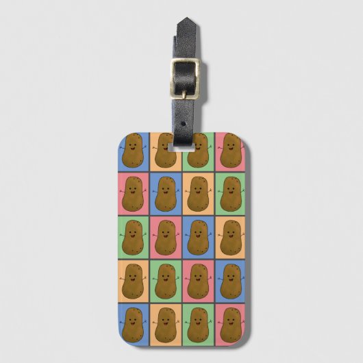 Aardappel in Pop Art stijl Bagagelabel (Voorkant (verticaal))