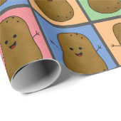 Aardappel in Pop Art Stijl Cadeaupapier (Rol Hoek)