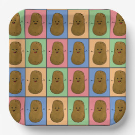 Aardappel in Pop Art stijl Papieren Bordje