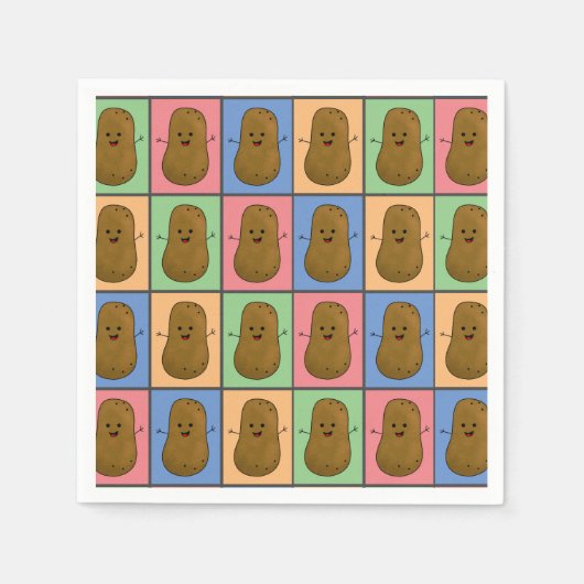 Aardappel in Pop Art stijl Servet (Voorkant)