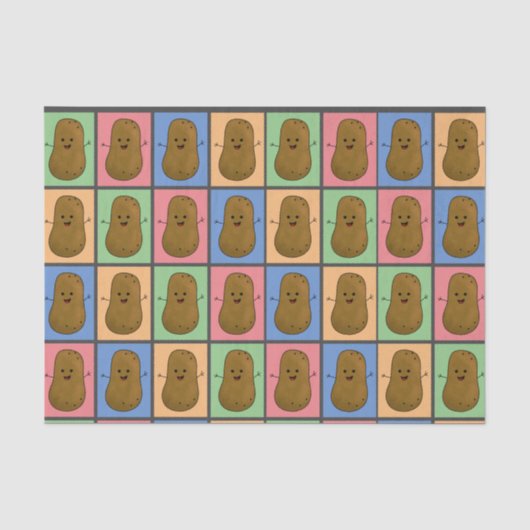 Aardappel in Pop Art stijl Tissuepapier (Voorkant)