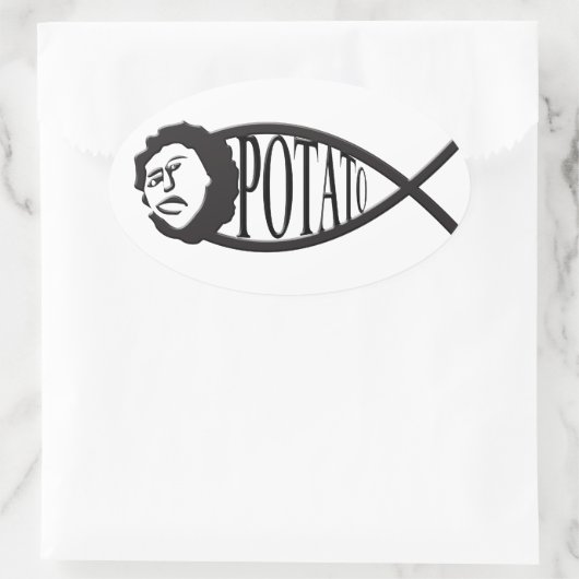 Aardappel Jesus Fish Embleem Sticker (Tas)