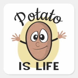 Aardappel leeft nog vierkante sticker