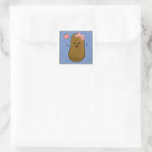 Aardappel Meisje Vierkante Sticker (Tas)