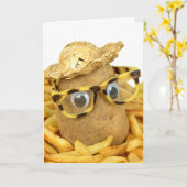 aardappel met strohoed en bril humor kaart (Gele Bloem)