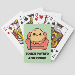Aardappel op de bank en trots pokerkaarten