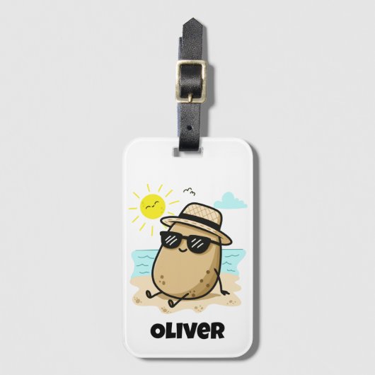 Aardappel Op Het Strand Zomerstemming Bagagelabel (Voorkant (verticaal))