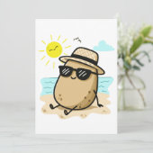 Aardappel Op Het Strand Zomerstemming Bedankkaart (Staand voorkant)