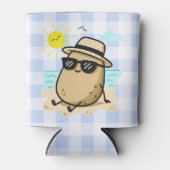 Aardappel Op Het Strand Zomerstemming Blikjeskoeler (Voorkant)