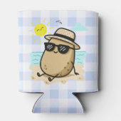 Aardappel Op Het Strand Zomerstemming Blikjeskoeler (Achterkant)