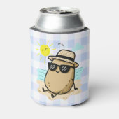 Aardappel Op Het Strand Zomerstemming Blikjeskoeler (Blikje Achterkant)