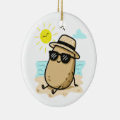 Aardappel Op Het Strand Zomerstemming Keramisch Ornament (Rechts)