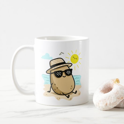 Aardappel Op Het Strand Zomerstemming Koffiemok (Met donut)