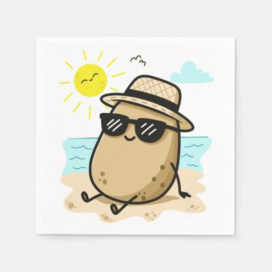 Aardappel Op Het Strand Zomerstemming Servet (Voorkant)
