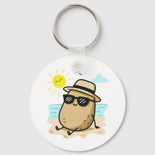 Aardappel Op Het Strand Zomerstemming Sleutelhanger (Voorkant)