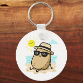 Aardappel Op Het Strand Zomerstemming Sleutelhanger (Achterkant)