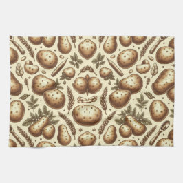 Aardappel Patroon Keukenhanddoek