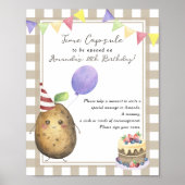 Aardappel Tijdscapsule 1e verjaardag geslachtsneut Poster (Voorkant)
