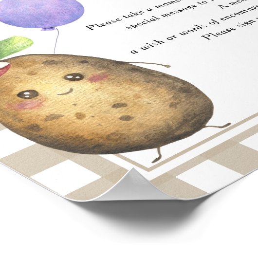 Aardappel Time Capsule 1e verjaardag genderneutraa Poster (Hoek)