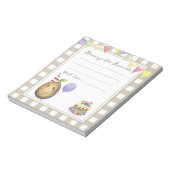 Aardappel verjaardagstijd capsule bericht notitieblok (Linkerzijde)