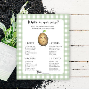 Aardappel - Wat zit er in je tas baby shower spel